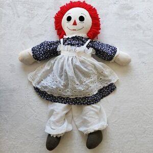 Big Vintage Annabelle Doll RAGGEDY ANN 36" Fabric Embroidered Face 70s‎ Haunted?